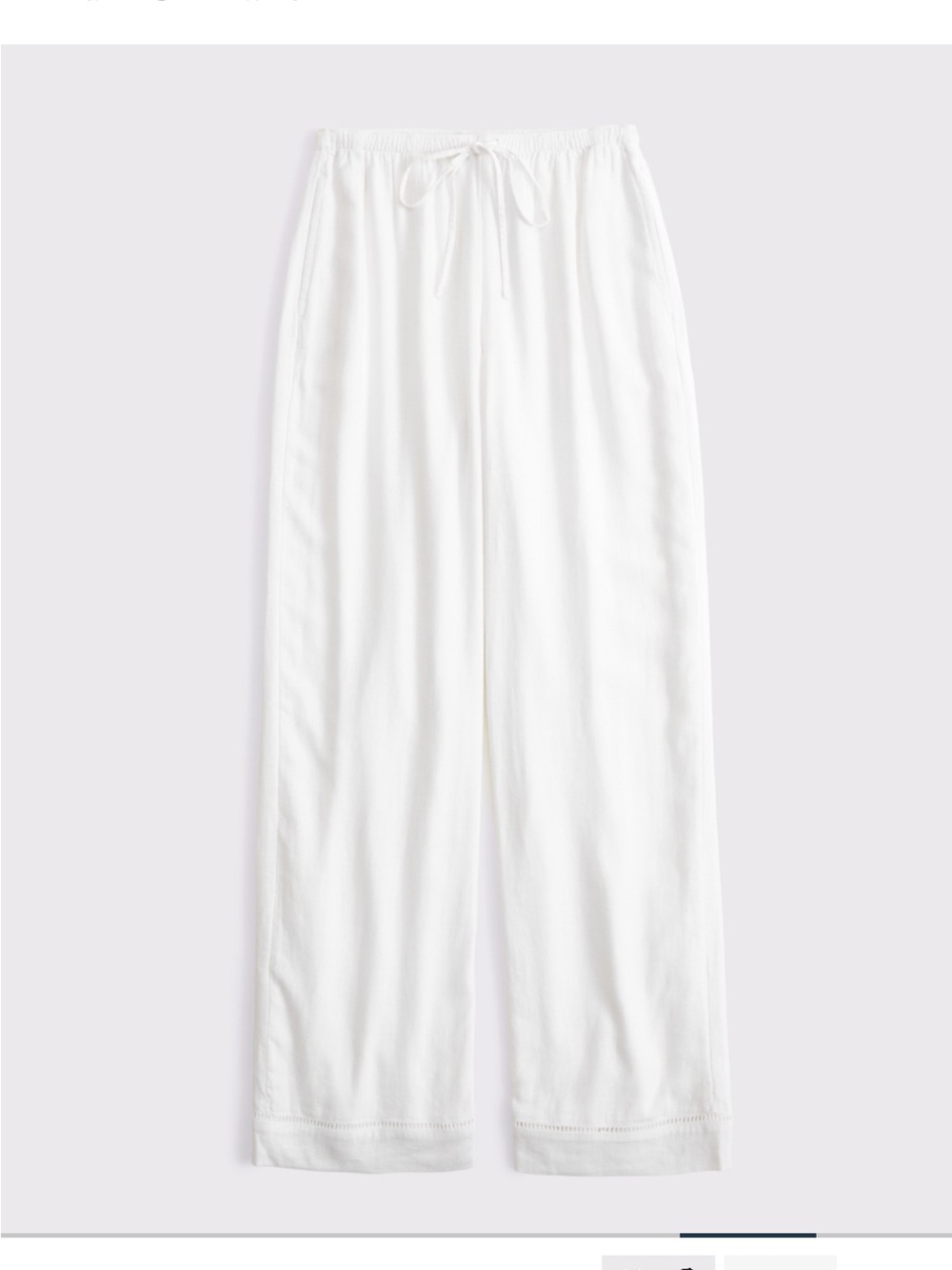 Women’s A&F Gemma Linen-Blend Wide Leg Pull-On Pant - Small